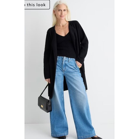 J. Crew Sweaters - J.Crew $158 Juliette collarless sweater-blazer Black Size XXS J6339